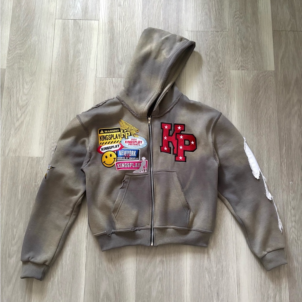 KingsPlay Y2K Cropped Zip-Up Hoodie